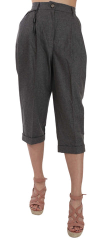Dolce & Gabbana Elegant Gray Wool-Cashmere Pleated Trousers