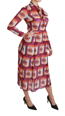 Dolce & Gabbana Elegant Bellezza Print Silk Maxi Dress