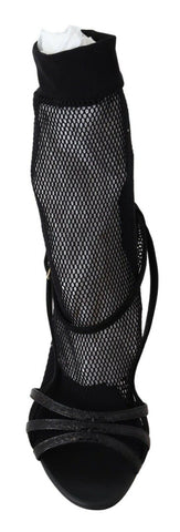 Dolce & Gabbana Chic Black Mesh Stiletto Sandals