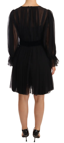 Dolce & Gabbana Elegant V-Neck Silk Blend Mini Dress