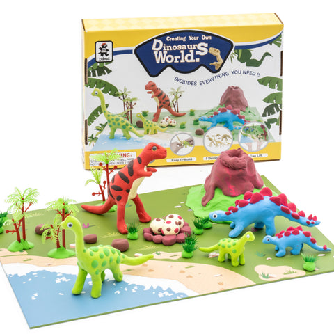 Robotime Robud Dinosaur Air Dry Clay Kit Easy To Modeling Shape Super Soft Non Stick Wonderful Activity For Children Kids Gifts