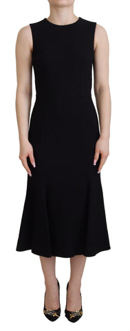Dolce & Gabbana Elegant Fit and Flare Black Sheath Dress