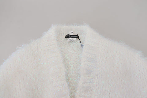 Dolce & Gabbana Elegant White Long Sleeve Cardigan Jacket