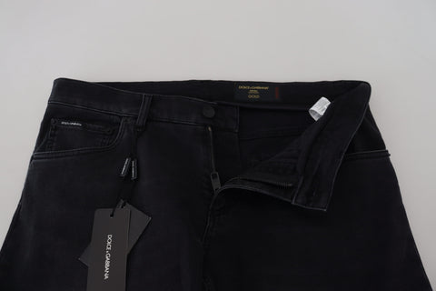 Dolce & Gabbana Sleek Black Cotton Blend Denim Pants