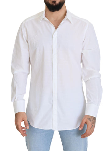 Dolce & Gabbana Elegance Reimagined White Cotton Dress Shirt