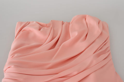 Dolce & Gabbana Elegant Pink Strapless Midi Silhouette