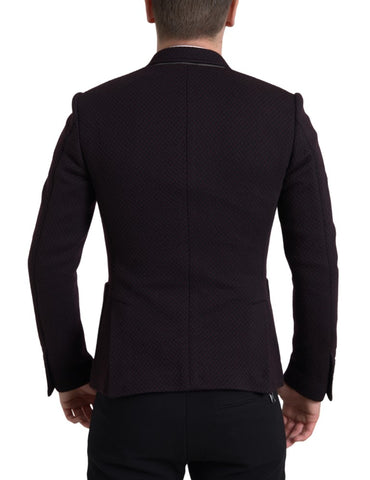 Dolce & Gabbana Elegant Purple Double Breasted Wool Blazer