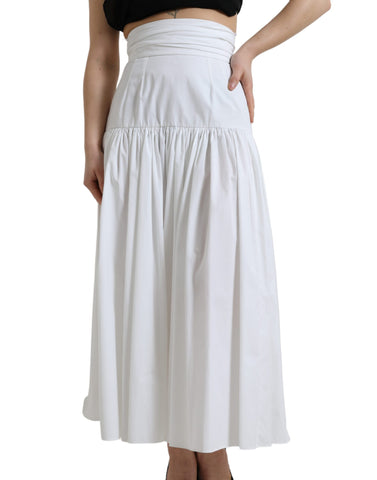 Dolce & Gabbana Elegant High Waist Cotton Maxi Skirt