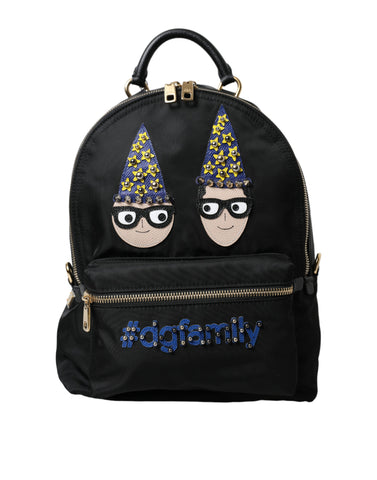 Dolce & Gabbana Elegant Black Gold Detail Backpack