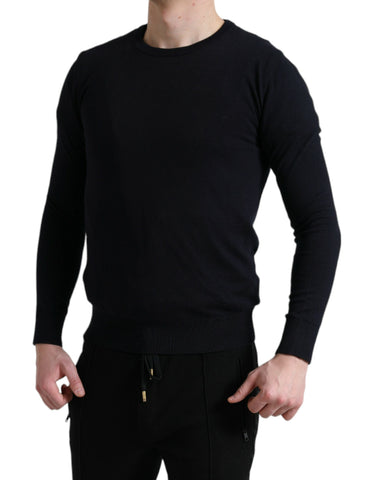 Dolce & Gabbana Elegant Blue Cotton Pullover Sweater