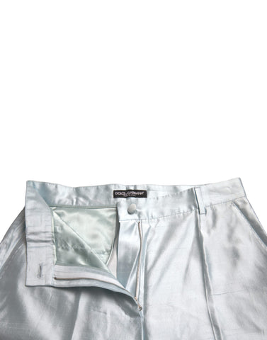 Dolce & Gabbana Chic Sky Blue High Waist Cropped Pants