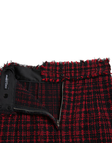 Dolce & Gabbana Tantalizing Tartan High-Waist Mini Skirt
