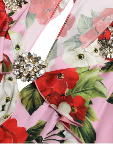 Dolce & Gabbana Elegant Crystal-Embellished Silk Dress