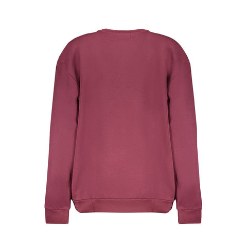 Cavalli Class Purple Fleece Crew Neck Sweatshirt with Logo Print
