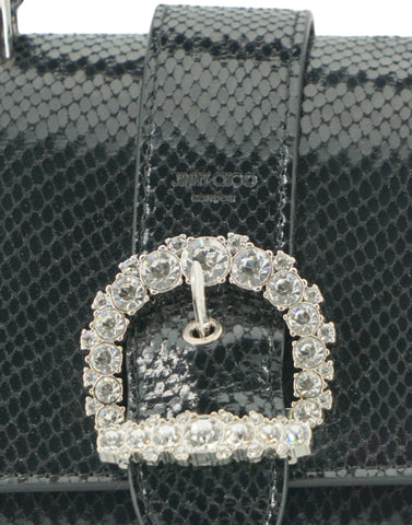Jimmy Choo Black Leather Top Handle Shoulder Bag