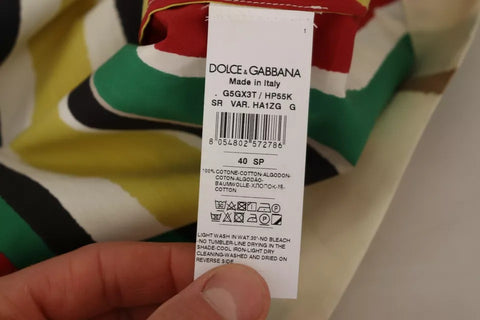 Dolce & Gabbana Multicolor Striped Short Sleeve Cotton Shirt