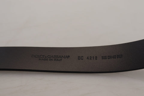 Dolce & Gabbana Black Leather Metal #DG Logo Buckle Belt