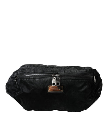 Dolce & Gabbana Black Nylon Logo Plaque Belt Waist Fanny Pack Bag