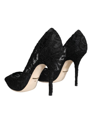 Dolce & Gabbana Black Taormina Lace Bellucci Pumps Shoes