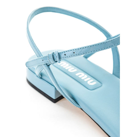 Miu Miu Light Blue Vernice Sandal