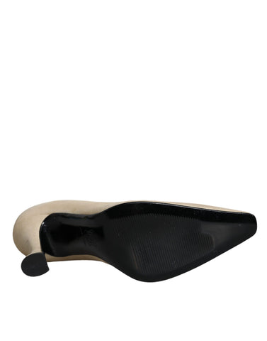 Dolce & Gabbana Beige Suede Leather High Heels Pumps Shoes