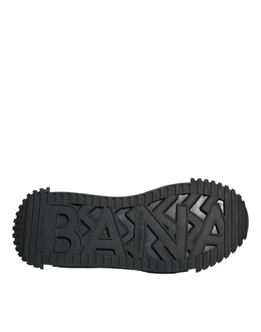 Dolce & Gabbana Black Logo Lace Up Low Top NS1 Sneakers Shoes