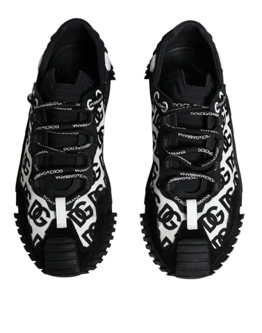 Dolce & Gabbana Black Logo Lace Up Low Top NS1 Sneakers Shoes