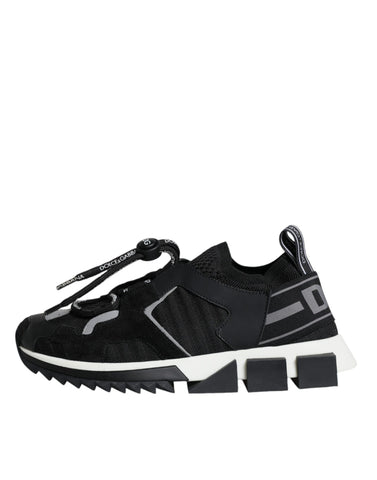 Dolce & Gabbana Black Mesh Sorrento Trekking Sneakers Shoes