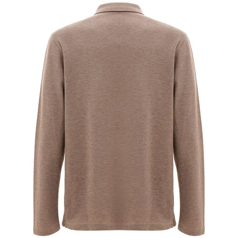 Corneliani Gray Cotton Polo Shirt