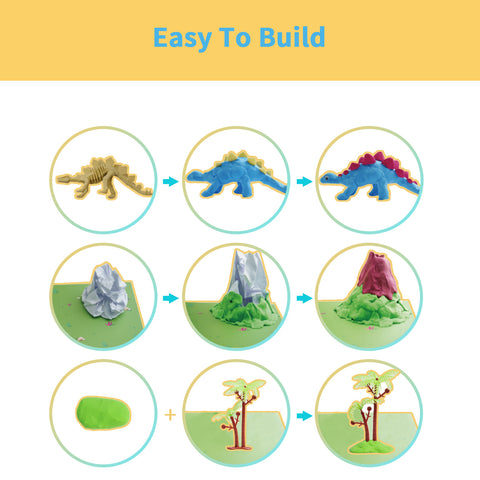 Robotime Robud Dinosaur Air Dry Clay Kit Easy To Modeling Shape Super Soft Non Stick Wonderful Activity For Children Kids Gifts