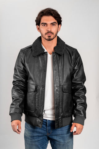 Old World Map Bomber Jacket Black