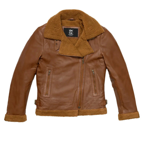 Chelsea Women's Leather Jacket Faux Shearling
