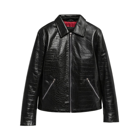 Duncan Men's Fashion Embossed Leather Jacket