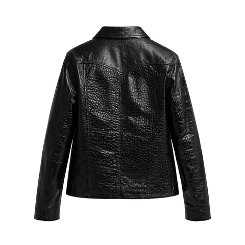 Duncan Men's Fashion Embossed Leather Jacket
