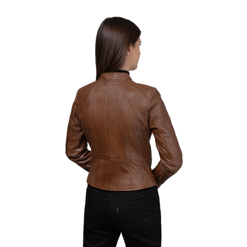 Claire Women's Asymmetrical Zipper Leather Jacket