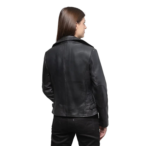 Jolene Women's Asymmetrical Zipper Leather Jacket
