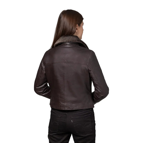 Sadie Women's Bomber Style Leather Jacket