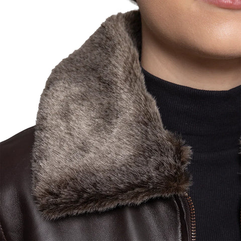 Sadie Women's Bomber Style Leather Jacket