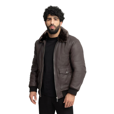 Nicola Men's Bomber Style Leather Jacket