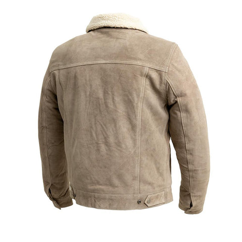 Luke Mens Faux Shearling Cow Suede Jacket