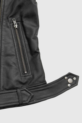 Chloe womens Fashion Leather Jacket Black
