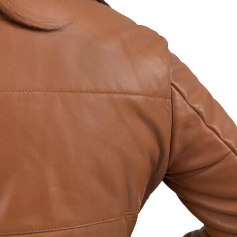 Melysa Women's Leather Puffer Jacket