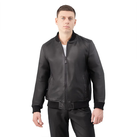 Nico Men's Varsity Style Leather Jacket