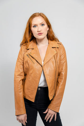 Harper Womens Moto Leather Jacket (Autumn)