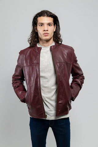 Grayson Mens Leather Jacket Oxblood