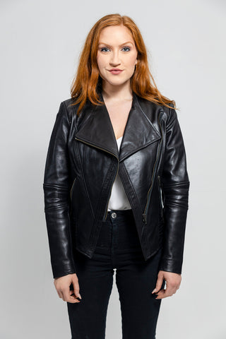 Trish Womens Leather Jacket Black