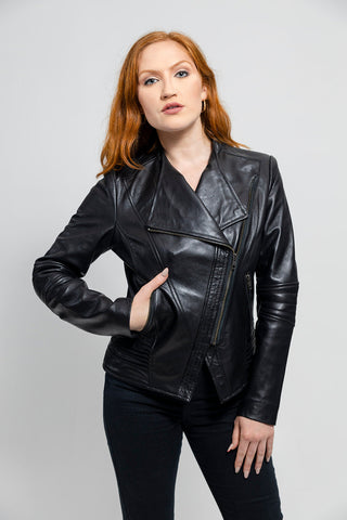 Trish Womens Leather Jacket Black