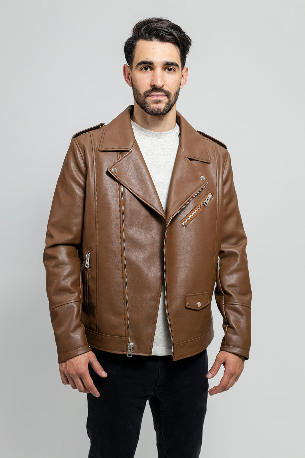 Nash Mens Vegan Faux Leather Jacket