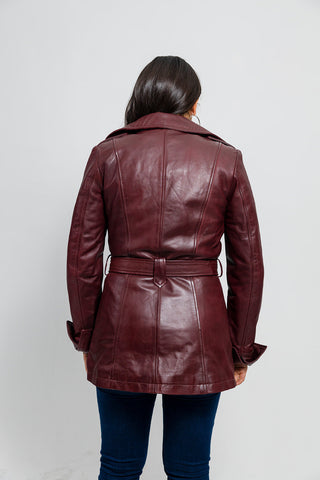 Traci Womens Leather Jacket Oxblood