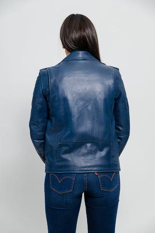 Rockstar - Womens Leather Jacket - Blue